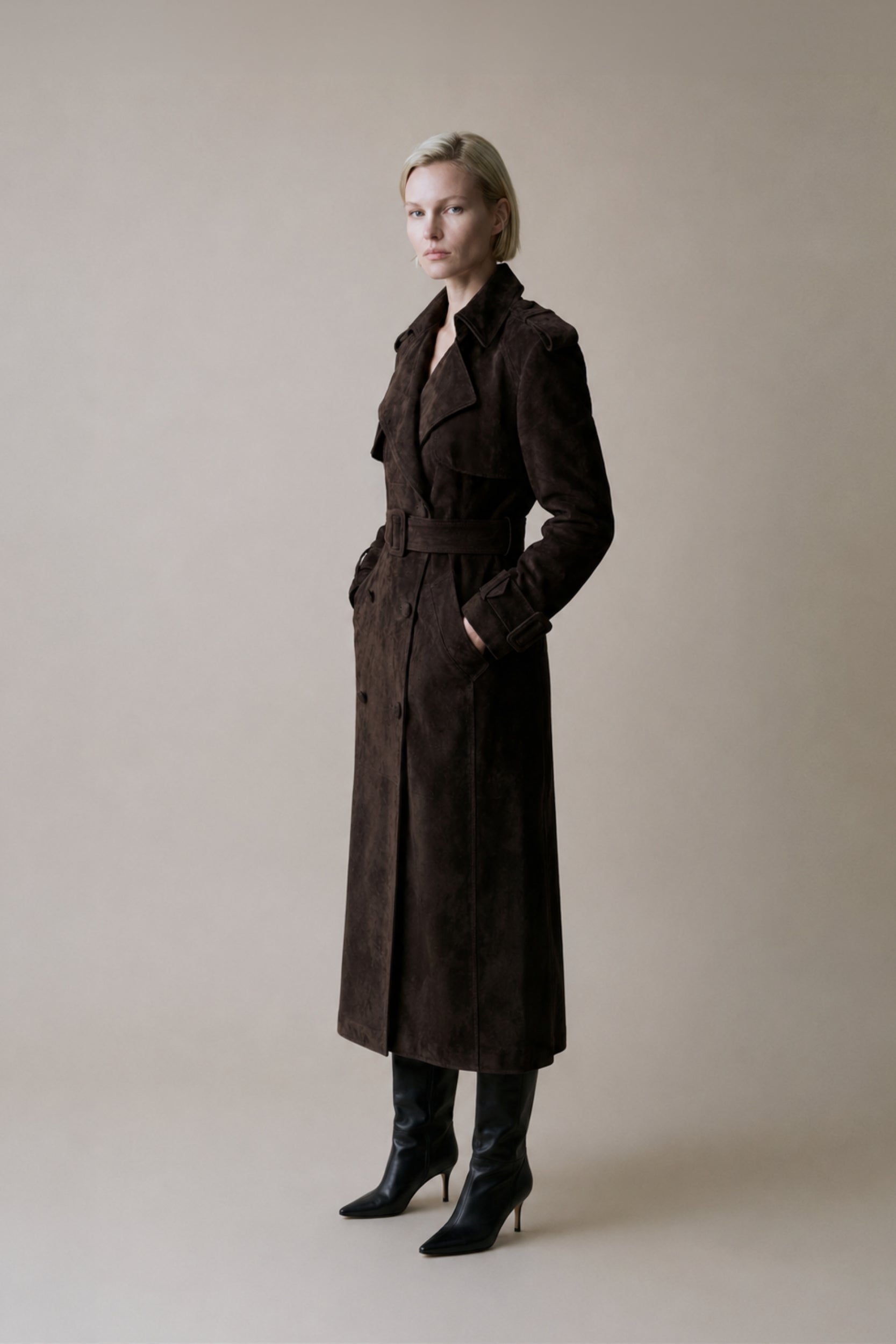 SUEDE LEATHER COAT
