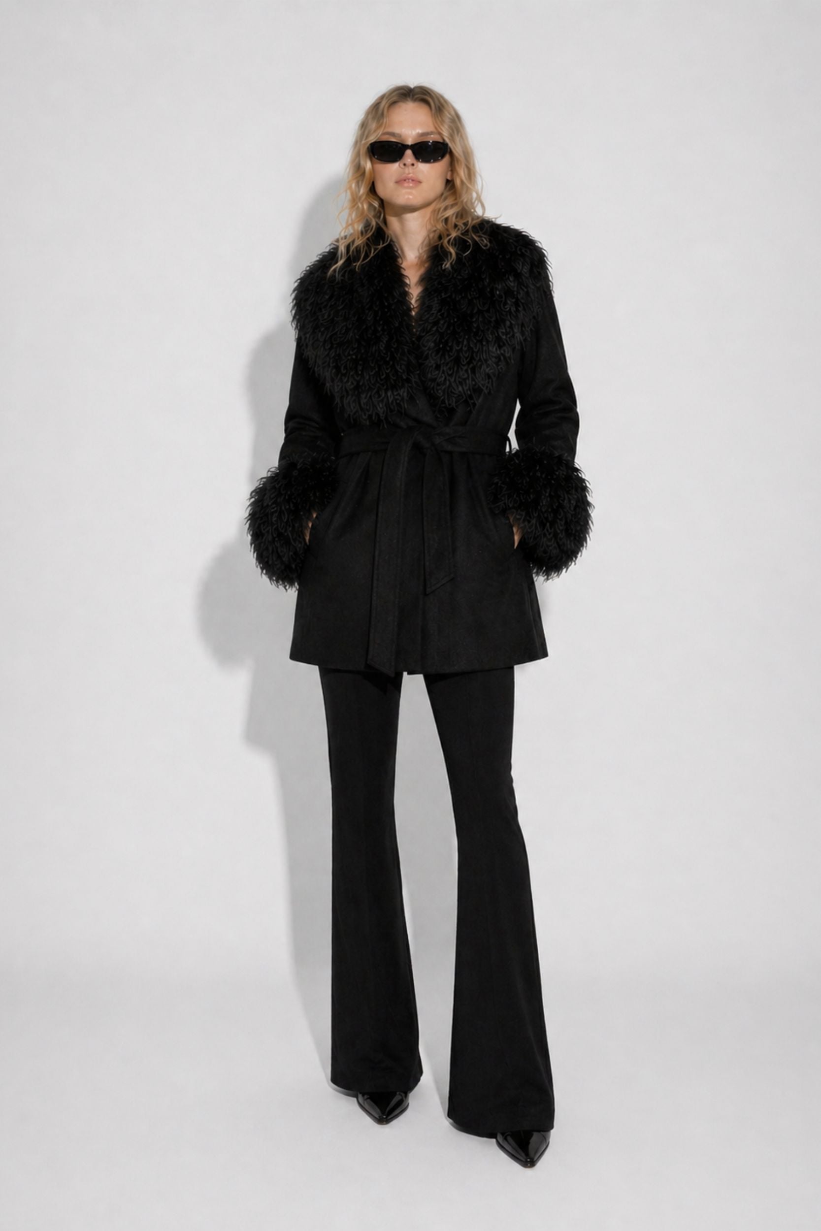 Black cashmere wool jacket for women by FRYA Studios
