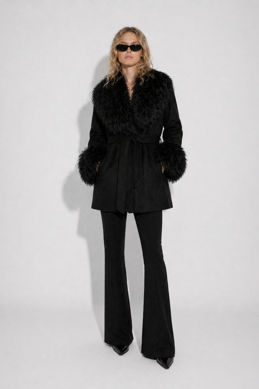 Black cashmere wool jacket for women by FRYA Studios
