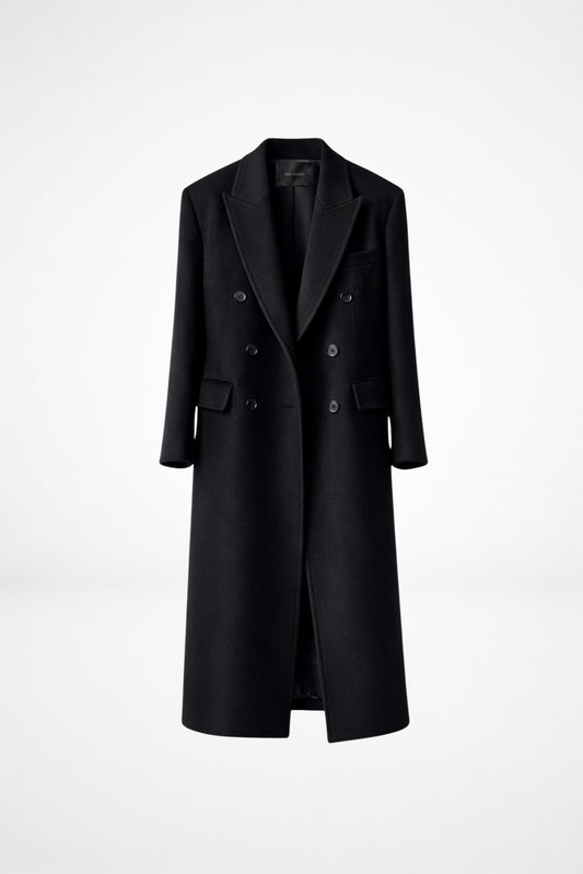 Minimalist timeless cashmere wool coat for women by FRYA Studios