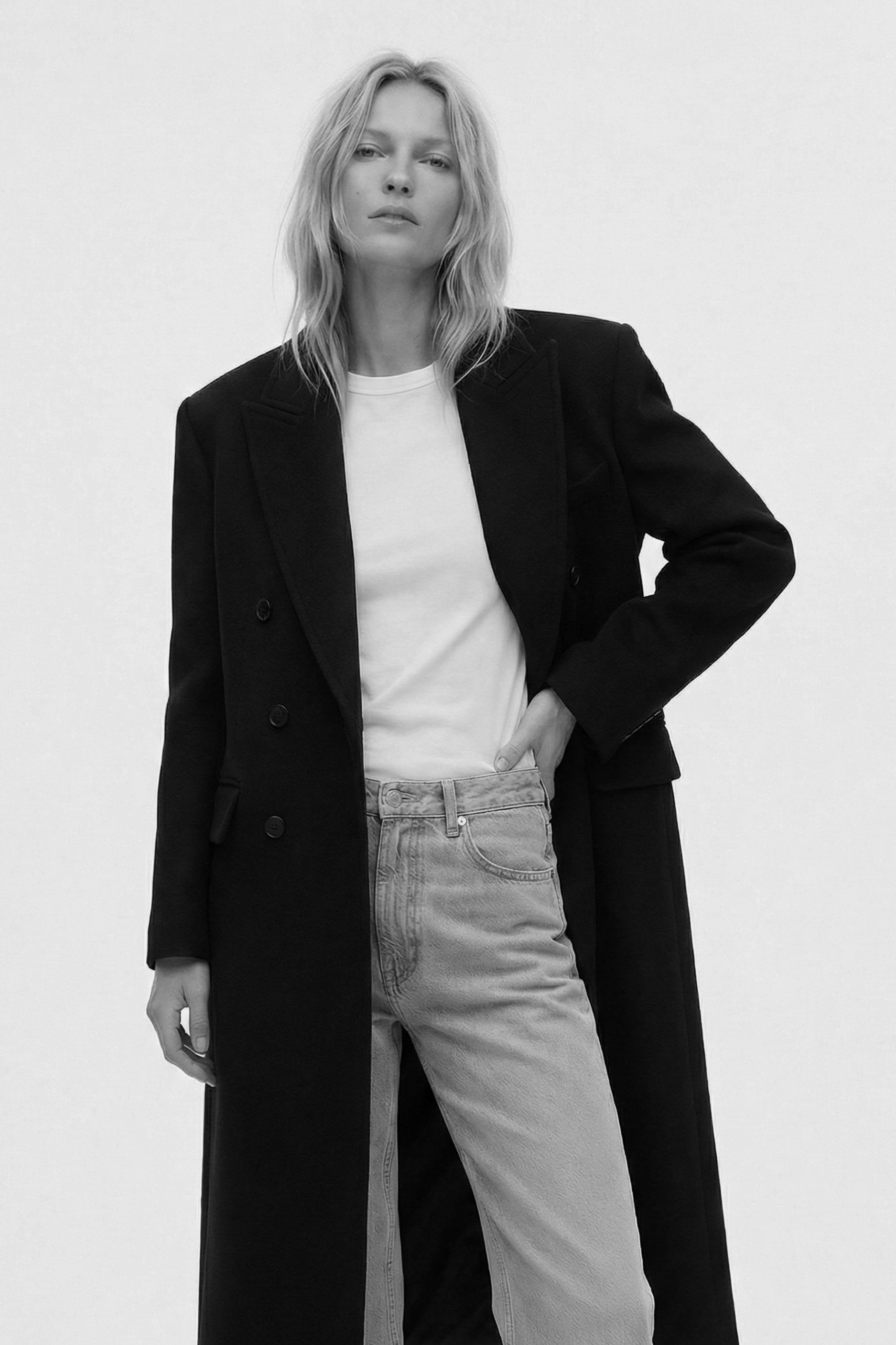 Minimalist timeless cashmere wool coat for women by FRYA Studios