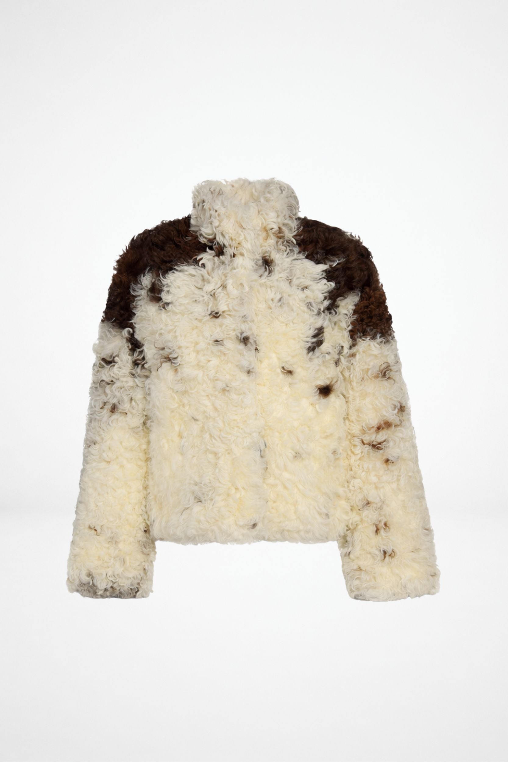 Shearling sheep wool jacket for women with contrast texture by FRYA Studios