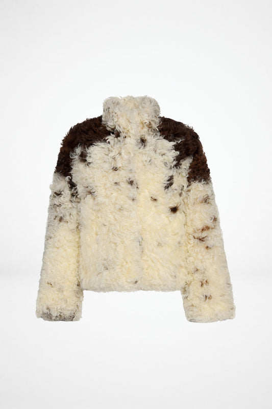 Statement Shearling sheep wool jacket for women with contrast texture by FRYA Studios