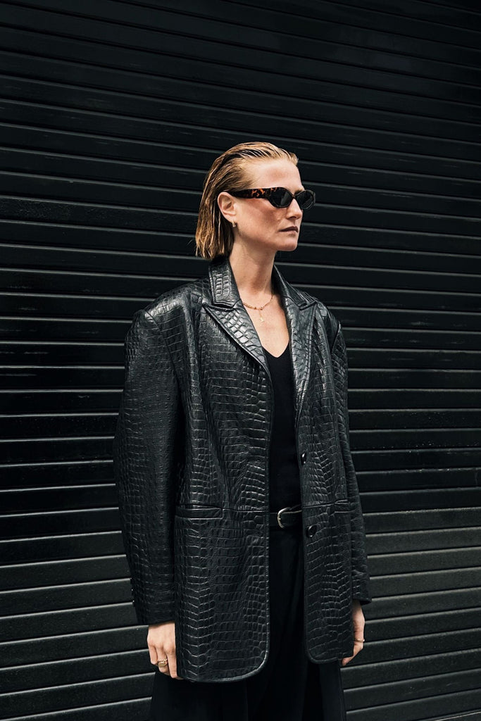 LEATHER BLAZER